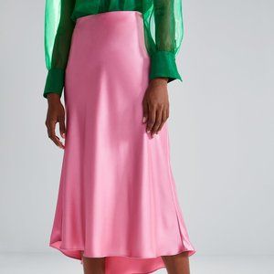 Pink Satin Slip Skirt